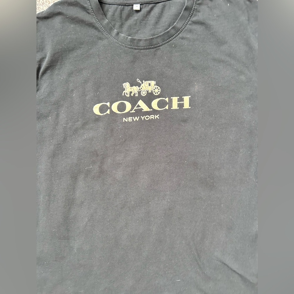 COACH Black and Gold Tee Shirt size Medium - Picture 2 of 7